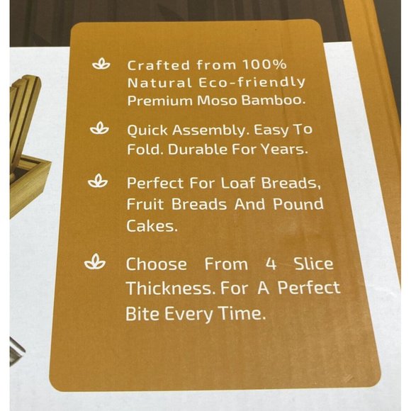 Bamboo Bread Slicer With Crumb Catcher Tray Folds for Easy Storage by Bambusi - Picture 6 of 6